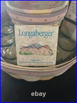 Longaberger 2001 Whitewashed Easter Basket Combo New