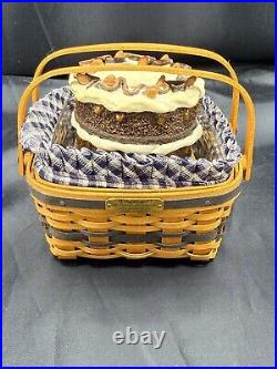 Longaberger 2002-2003 J W Miniature Cake Basket Riser Cake Liner Protector