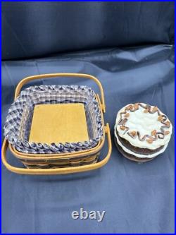 Longaberger 2002-2003 J W Miniature Cake Basket Riser Cake Liner Protector