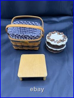 Longaberger 2002-2003 J W Miniature Cake Basket Riser Cake Liner Protector