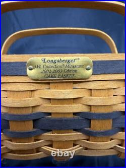 Longaberger 2002-2003 J W Miniature Cake Basket Riser Cake Liner Protector