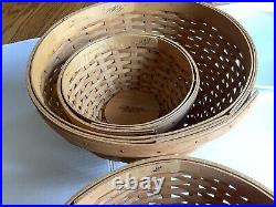 Longaberger 2002, 3 Serving Solutions Nesting Basket Bowl Set 11, 9 + 7 Sets