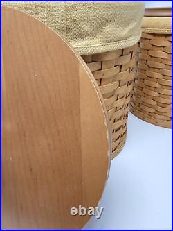 Longaberger 2002 Basket Canister Set of 4 with Lids & Lidded Plastic Protectors