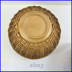 Longaberger 2002 Bowl Basket Set Of 3 Bowls 13 11 9 Serving Bowls with Lids