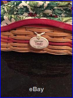 Longaberger 2002 Christmas Tree Trimming Treats Basket Set Red