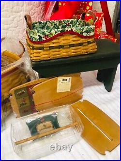 Longaberger 2002 Holiday Hostess Treasures 3 Basket Set, American Holly