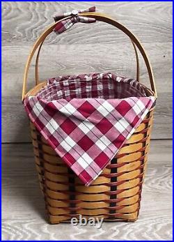 Longaberger 2002 Hostess All American Block Party Patriotic Basket Protect/Liner