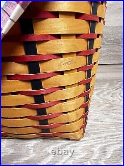 Longaberger 2002 Hostess All American Block Party Patriotic Basket Protect/Liner