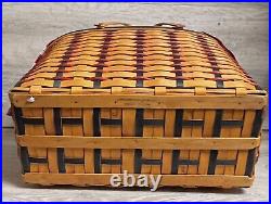 Longaberger 2002 Hostess All American Block Party Patriotic Basket Protect/Liner
