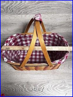 Longaberger 2002 Hostess All American Block Party Patriotic Basket Protect/Liner