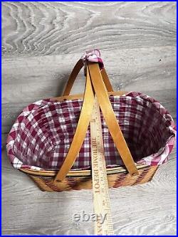Longaberger 2002 Hostess All American Block Party Patriotic Basket Protect/Liner