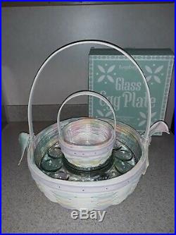 Longaberger 2002 Large And Small Easter Basket Set With Glass Egg Tray