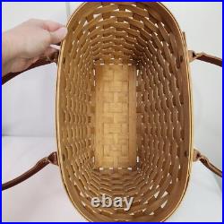 Longaberger 2002 Large Warm Brown Boardwalk Basket SUMMER TAILGATE TOTE PICNIC Longaberger 2002 Large Warm Brown Boardwalk Basket SUMMER TAILGATE TOTE PICNIC