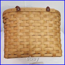 Longaberger 2002 Large Warm Brown Boardwalk Basket SUMMER TAILGATE TOTE PICNIC Longaberger 2002 Large Warm Brown Boardwalk Basket SUMMER TAILGATE TOTE PICNIC