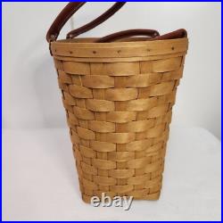 Longaberger 2002 Large Warm Brown Boardwalk Basket SUMMER TAILGATE TOTE PICNIC Longaberger 2002 Large Warm Brown Boardwalk Basket SUMMER TAILGATE TOTE PICNIC