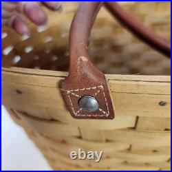Longaberger 2002 Large Warm Brown Boardwalk Basket SUMMER TAILGATE TOTE PICNIC Longaberger 2002 Large Warm Brown Boardwalk Basket SUMMER TAILGATE TOTE PICNIC