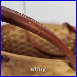 Longaberger 2002 Large Warm Brown Boardwalk Basket SUMMER TAILGATE TOTE PICNIC Longaberger 2002 Large Warm Brown Boardwalk Basket SUMMER TAILGATE TOTE PICNIC