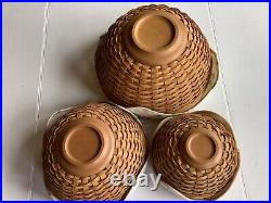 Longaberger 2002 Three Serving Solutions Nesting Basket Bowl Set 11, 9 & 7 Comb