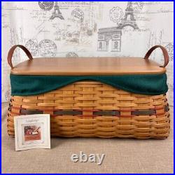 Longaberger 2002 Treasures Basket, Lid, Liner, and Protectors 19 x 11.5 x 8.75