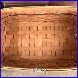 Longaberger 2002 Treasures Basket, Lid, Liner, and Protectors 19 x 11.5 x 8.75