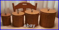 Longaberger 2003 Canister Baskets with Lids Set of 4 with Lidded Inserts up