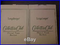Longaberger 2003 Collectors Club Floral Vases, Protector Sets buying both (2)