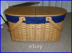 Longaberger, 2003 Hostess Only Extra Large Oval Picnic Basket Set, NEW