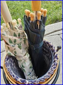 Longaberger 2003 JW Miniature Collection Umbrella Basket & 2 Umbrellas