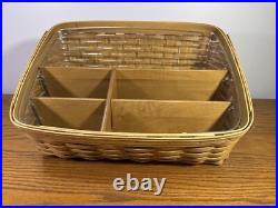 Longaberger 2003 Large Desktop Basket+Protector+Dividers OFFICE ORGANIZE FILE