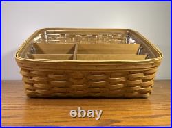 Longaberger 2003 Large Desktop Basket+Protector+Dividers OFFICE ORGANIZE FILE