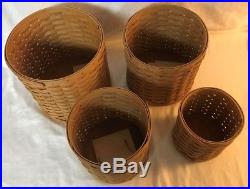 Longaberger 2003 Set of 4 Cannisters with lids COMBO