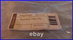 Longaberger 2003 Warm Brown Hostess Two-Pie Basket Set withLid/Liner/Riser/Prot