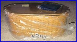 Longaberger 2003 Warm Brown Large Workload Basket NEW Liner Protector & Lid Set