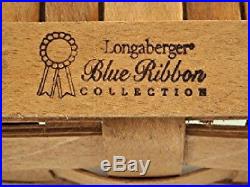 Longaberger 2004 Blue Ribbon Crafting Basket Combo, Wood Lid, Protector Full Set
