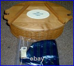 Longaberger 2004 Collectors Club Legacy Basket Set withLid/Pottery Insert-NEW