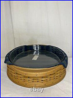 Longaberger 2004 Collectors Club Tea Tray Basket Liner Protector And Tea Set