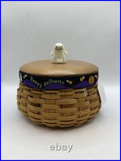 Longaberger 2004 Halloween basket with lid & protector and ghost knob
