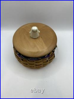 Longaberger 2004 Halloween basket with lid & protector and ghost knob