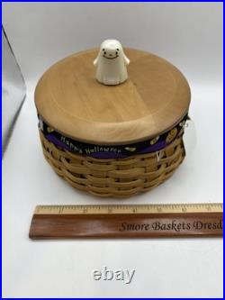 Longaberger 2004 Halloween basket with lid & protector and ghost knob