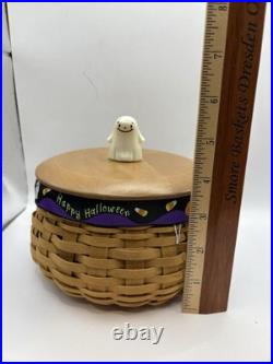 Longaberger 2004 Halloween basket with lid & protector and ghost knob