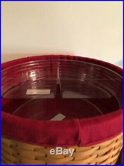 Longaberger 2004 Hat Box Basket Set with Lid Warm Brown Stain Paprika