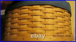 Longaberger 2004 Hatbox Basket Set 2 liners lid protector