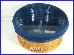 Longaberger 2004 Hostess Hat Box Basket / Wood Lid / Stackable Protector /Liner