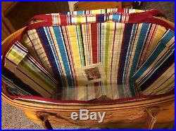 Longaberger 2004 Large Boardwalk Basket Set, Sunny Day Stripe Liner