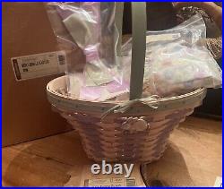Longaberger 2004 Large Easter Basket New In Box 2 Protectors Liner Ribbon