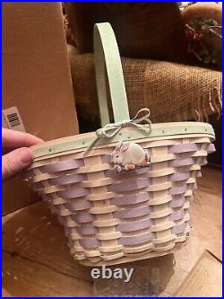 Longaberger 2004 Large Easter Basket New In Box 2 Protectors Liner Ribbon