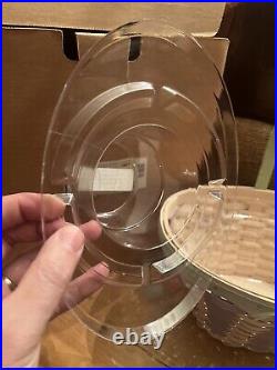 Longaberger 2004 Large Easter Basket New In Box 2 Protectors Liner Ribbon