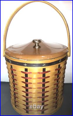 Longaberger 2004 Proudly American Ice Bucket Basket Set withLid-NEW
