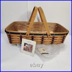 Longaberger 2004 Proudly American Medium Gathering Basket+Protector AMERICANA US
