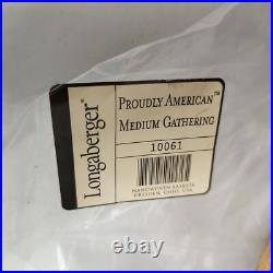 Longaberger 2004 Proudly American Medium Gathering Basket+Protector AMERICANA US